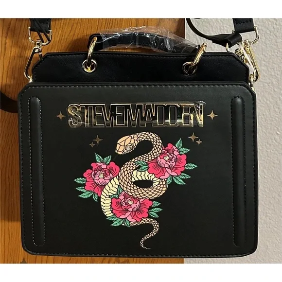 New Black Steve Madden Year of the Snake Bevelyn Crossbody Bag Lunar New Year - Picture 5 of 7